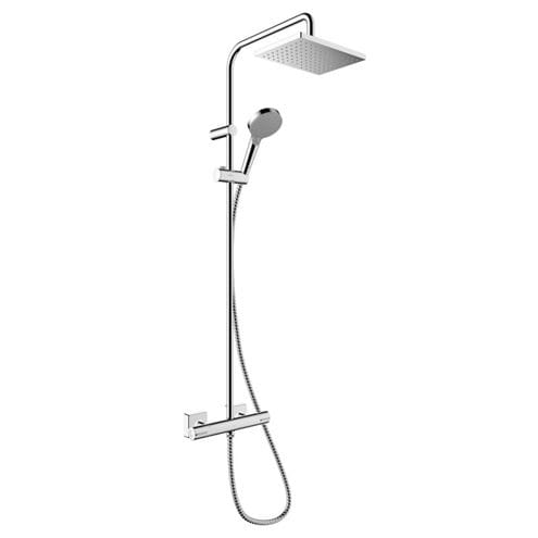 HANSGROHE VERNIS SHAPE SHOWERPIPE 230 sprchový set s termostatickou baterií, horní sprcha, ruční sprcha se 2 proudy, tyč, hadice, chrom 26286000 Obrázek - Hlavní obrázek