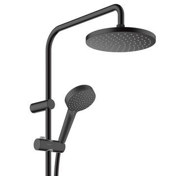 HANSGROHE VERNIS BLEND SHOWERPIPE 200 sprchový set s termostatickou baterií, horní sprcha, ruční sprcha se 2 proudy, tyč, hadice, matná černá 26276670 Obrázek - fotka