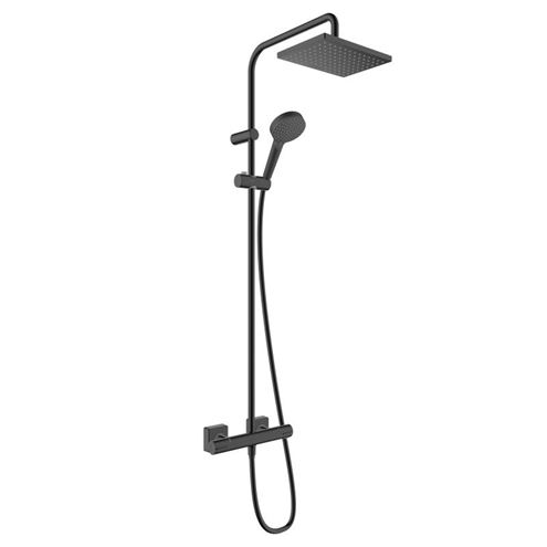 HANSGROHE VERNIS SHAPE SHOWERPIPE 230 sprchový set s termostatickou baterií, horní sprcha, ruční sprcha se 2 proudy, tyč, hadice, matná černá 26286670 Obrázek - Hlavní obrázek