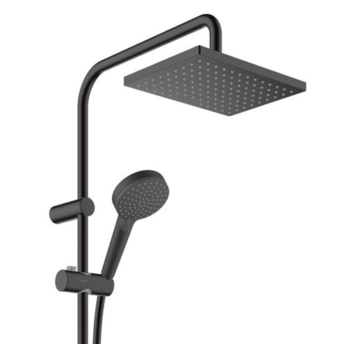 HANSGROHE VERNIS SHAPE SHOWERPIPE 230 sprchový set s termostatickou baterií, horní sprcha, ruční sprcha se 2 proudy, tyč, hadice, matná černá 26286670 Obrázek - fotka