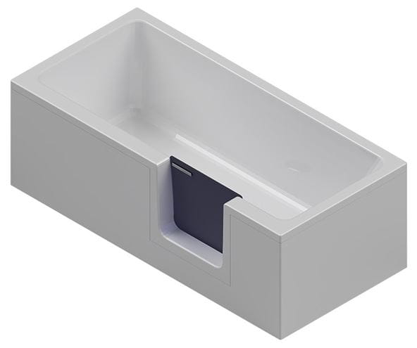 GKI DUOSETRA vana 170x80 cm, s dvířky, se zástěnou a sedátkem, s odnímatelným panelem a rámem, akrylát DUOSETRA Obrázek - fotka