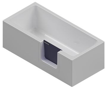 GKI DUOSETRA vana 170x80 cm, s dvířky, se zástěnou a sedátkem, s odnímatelným panelem a rámem, akrylát DUOSETRA Obrázek - fotka