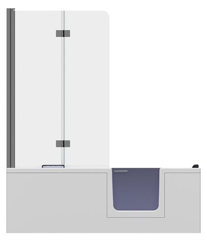GKI DUOSETRA vana 170x80 cm, s dvířky, se zástěnou a sedátkem, s odnímatelným panelem a rámem, akrylát DUOSETRA Obrázek - fotka