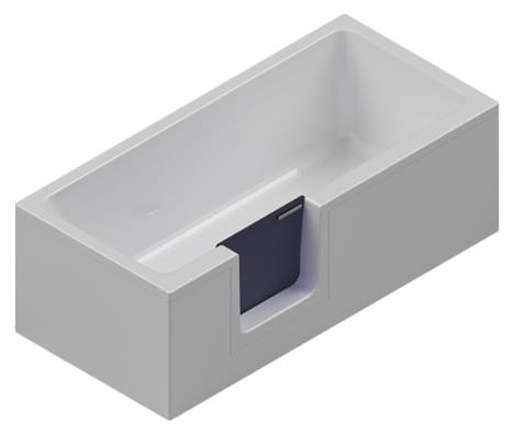 GKI DUOSETLA vana 170x80 cm, s dvířky, se zástěnou a sedátkem, s odnímatelným panelem a rámem, akrylát DUOSETLA Obrázek - fotka