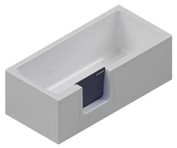 GKI DUOSETLA vana 170x80 cm, s dvířky, se zástěnou a sedátkem, s odnímatelným panelem a rámem, akrylát DUOSETLA Obrázek - fotka