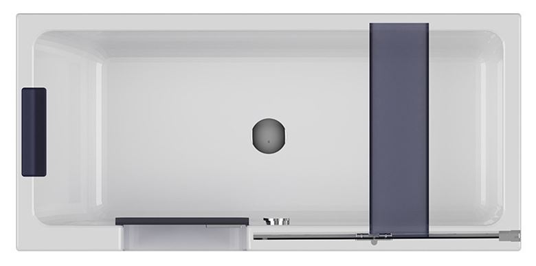GKI DUOSETLA vana 170x80 cm, s dvířky, se zástěnou a sedátkem, s odnímatelným panelem a rámem, akrylát DUOSETLA Obrázek - fotka