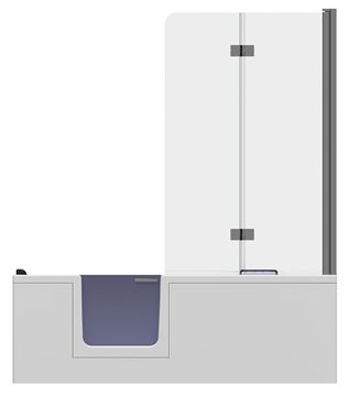 GKI DUOSETLA vana 170x80 cm, s dvířky, se zástěnou a sedátkem, s odnímatelným panelem a rámem, akrylát DUOSETLA Obrázek - fotka
