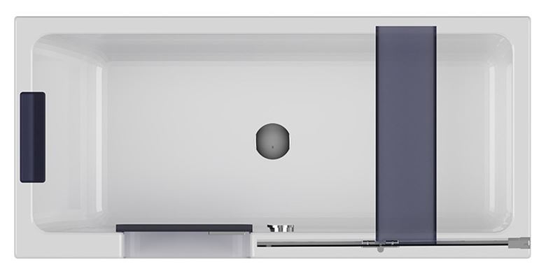 GKI DUOSETLF vana 170x80 cm, s dvířky, se zástěnou a sedátkem, s panelem pro obložení dlaždicemi, akrylát DUOSETLF Obrázek - fotka