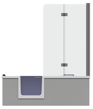 GKI DUOSETLF vana 170x80 cm, s dvířky, se zástěnou a sedátkem, s panelem pro obložení dlaždicemi, akrylát DUOSETLF Obrázek - fotka