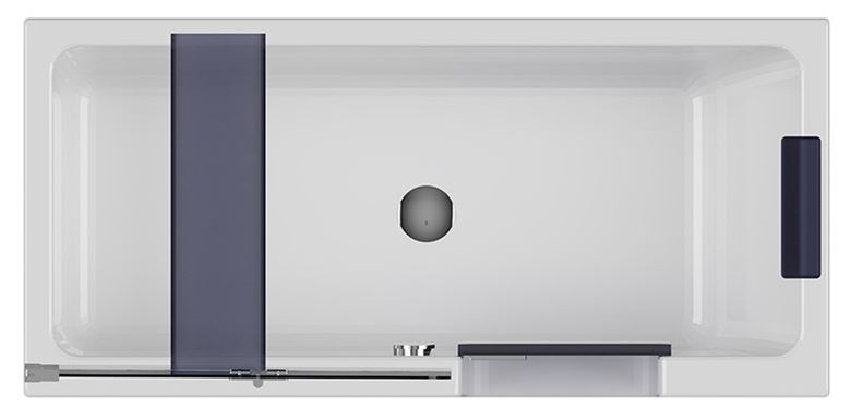 GKI DUOSETRF vana 170x80 cm, s dvířky, se zástěnou a sedátkem, s panelem pro obložení dlaždicemi, akrylát DUOSETRF Obrázek - fotka