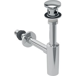 GEBERIT designový sifon k umyvadlu DN32, s převlečnou maticí 5/4 a výpustí, chrom