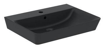 IDEAL STANDARD CONNECT AIR umyvadlo 60 cm, s otvorem pro baterii a přepadem, hedvábná černá