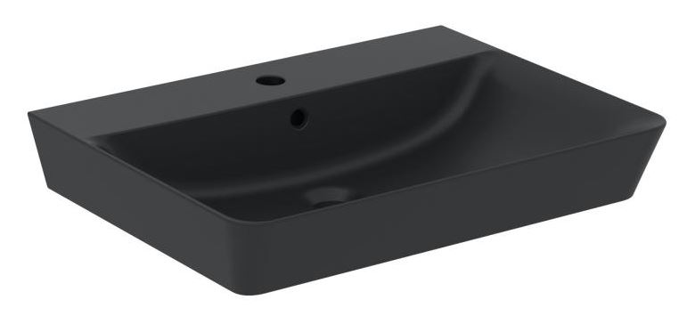 IDEAL STANDARD CONNECT AIR umyvadlo 60 cm, s otvorem pro baterii a přepadem, hedvábná černá E0298V3 Obrázek - Hlavní obrázek