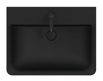 IDEAL STANDARD CONNECT AIR umyvadlo 60 cm, s otvorem pro baterii a přepadem, hedvábná černá E0298V3 Obrázek - fotka