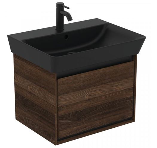 IDEAL STANDARD CONNECT AIR umyvadlo 60 cm, s otvorem pro baterii a přepadem, hedvábná černá E0298V3 Obrázek - fotka