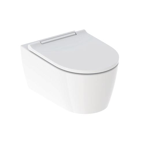 GEBERIT ONE závěsné WC se SoftClose sedátkem, TurboFlush splachování, KeraTect, matná bílá/lesklý chrom 500.202.01.1 Obrázek - Hlavní obrázek