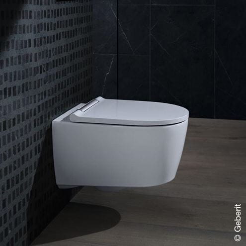 GEBERIT ONE závěsné WC se SoftClose sedátkem, TurboFlush splachování, KeraTect, matná bílá/lesklý chrom 500.202.01.1 Obrázek - fotka