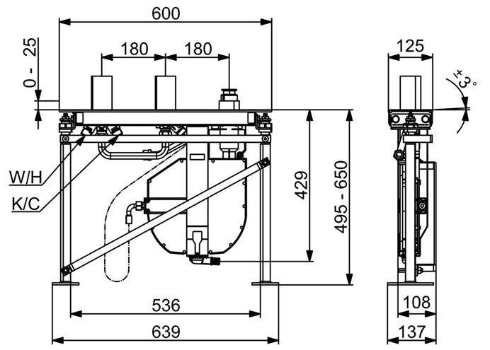 HANSA COMPACT montážní těleso DN20 53010300 Technický nákres