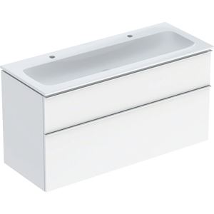 GEBERIT ICON skříňka s umyvadlem 120x48x63 cm, 2 zásuvky, lesklá bílá