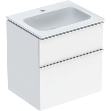 GEBERIT ICON skříňka s umyvadlem 60x48x63 cm, 2 zásuvky, KeraTect, lesklá bílá
