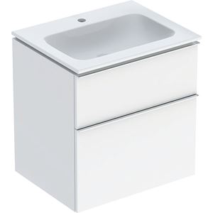 GEBERIT ICON skříňka s umyvadlem 60x48x63 cm, 2 zásuvky, KeraTect, lesklá bílá
