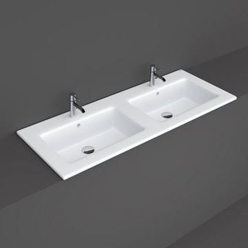 ORISTO JOY dvojumyvadlo 121 cm, se 2 otvory pro baterii a přepadem JOYDI12102WH Obrázek - fotka
