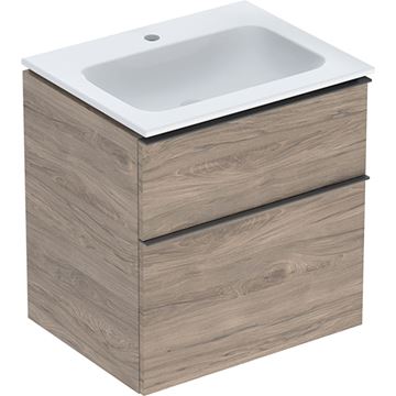 GEBERIT ICON skříňka s umyvadlem 60x48x63 cm, 2 zásuvky, ořech hickory
