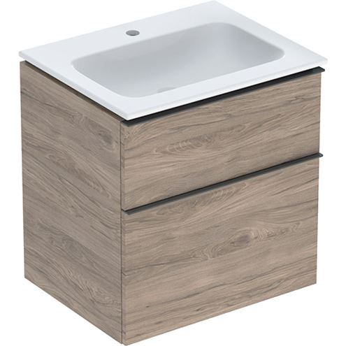 GEBERIT ICON skříňka s umyvadlem 60x48x63 cm, 2 zásuvky, ořech hickory 502.335.JR.1 Obrázek - Hlavní obrázek