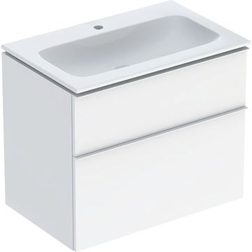 GEBERIT ICON skříňka s umyvadlem 75x48x63 cm, 2 zásuvky, KeraTect, lesklá bílá