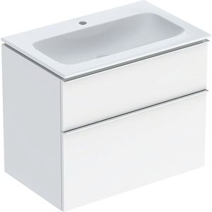 GEBERIT ICON skříňka s umyvadlem 75x48x63 cm, 2 zásuvky, KeraTect, lesklá bílá