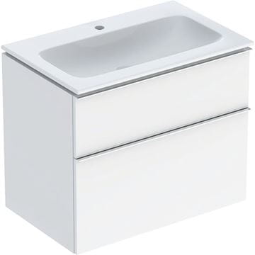 GEBERIT ICON skříňka s umyvadlem 75x48x63 cm, 2 zásuvky, lesklá bílá