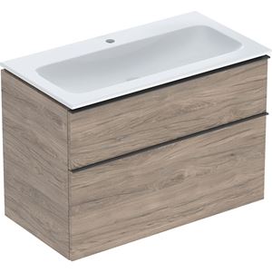 GEBERIT ICON skříňka s umyvadlem 90x48x63 cm, 2 zásuvky, KeraTect, ořech hickory