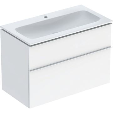 GEBERIT ICON skříňka s umyvadlem 90x48x63 cm, 2 zásuvky, lesklá bílá