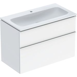 GEBERIT ICON skříňka s umyvadlem 90x48x63 cm, 2 zásuvky, lesklá bílá