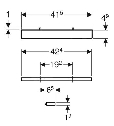 GEBERIT držák ručníku 424 mm, láva 502.328.JK.1 Technický nákres