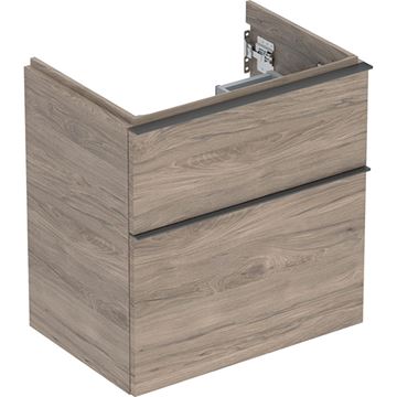 GEBERIT ICON skříňka pod umyvadlo 59,2x41,6x61,5 cm, závěsná, 2 zásuvky, ořech hickory