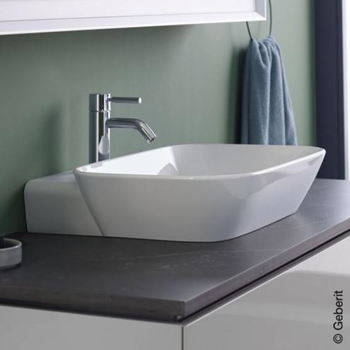 GEBERIT ONE umyvadlo na desku 50 cm, s otvorem pro baterii, skrytý přepad, KeraTect 505.051.00.1 Obrázek - fotka