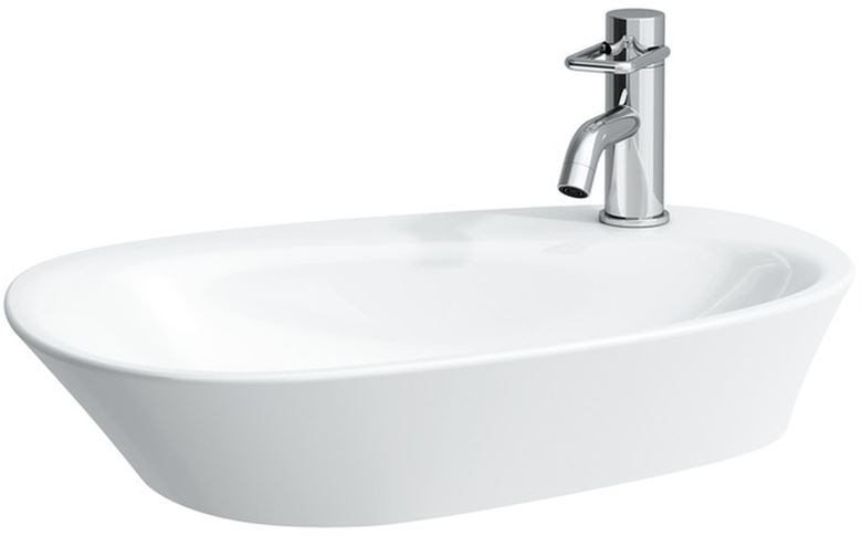 LAUFEN PALOMBA COLLECTION umyvadlo na desku 60 cm, s otvorem pro baterii a přepadem H8168030001041 Obrázek - Hlavní obrázek