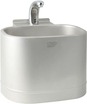 AZP BRNO umyvadlo 40 cm, se senzorovou termostatickou baterií, napájení z baterie, nerez