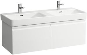 LAUFEN PRO S skříňka pod dvojumyvadlo 115,9x45x39,7 cm, 2 zásuvky, lesklá bílá
