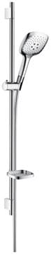 HANSGROHE RAINDANCE SELECT E 150 3JET sprchová souprava 4-dílná, ruční sprcha 150x150 mm, 3 proudy, tyč, hadice, mýdlenka, chrom