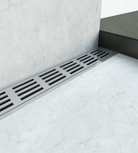 UNIDRAIN 4011 sprchový žlab 900 mm, boční odtok DN 50, rošt STRIPE, nerez ocel 4011.0900 Obrázek - fotka