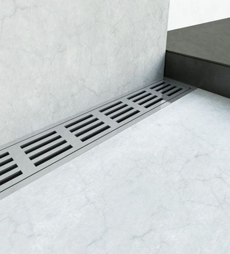 UNIDRAIN 4011 sprchový žlab 1000 mm, boční odtok DN 50, rošt STRIPE, nerez ocel 4011.1000 Obrázek - fotka