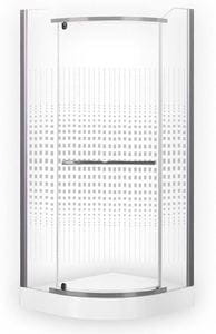 ROTH PROJEKT AUSTIN/800 sprchový kout 80x80 cm, R550, pivotové dveře, stříbro/potisk