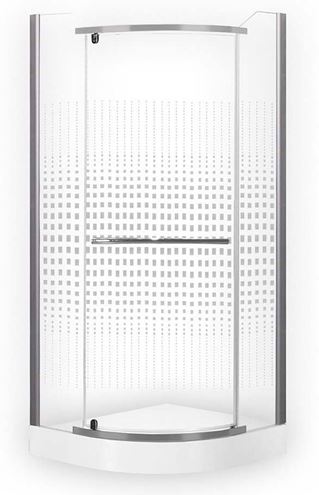 ROTH PROJEKT AUSTIN/800 sprchový kout 80x80 cm, R550, pivotové dveře, stříbro/potisk N0128 Obrázek - Hlavní obrázek
