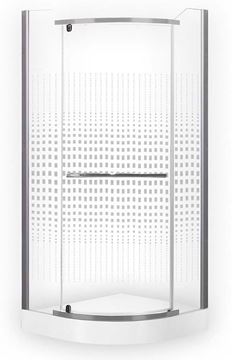ROTH PROJEKT AUSTIN/800 sprchový kout 80x80 cm, R550, pivotové dveře, stříbro/potisk