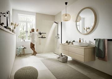 HANSGROHE PULSIFY S SHOWERPIPE 260 sprchový set s termostatickou baterií, horní sprcha, ruční sprcha se 3 proudy, tyč, hadice, EcoSmart, chrom 24241000 Obrázek - fotka
