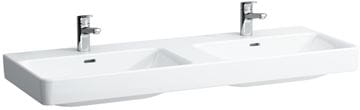 LAUFEN PRO S dvojumyvadlo 130 cm, se 2 otvory pro baterie a přepadem, LCC
