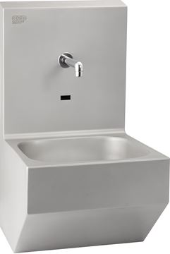 AZP BRNO umyvadlo 41 cm, se senzorovou baterií pro jednu vodu, napájení z baterie, nerez