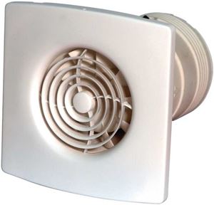 ZEHNDER SILENT TIMER axiální ventilátor 100 mm, nástěnný/stropní, s časovačem a zpětnou klapkou, bez předního panelu